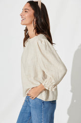 Oatmeal Cotton Linen Top